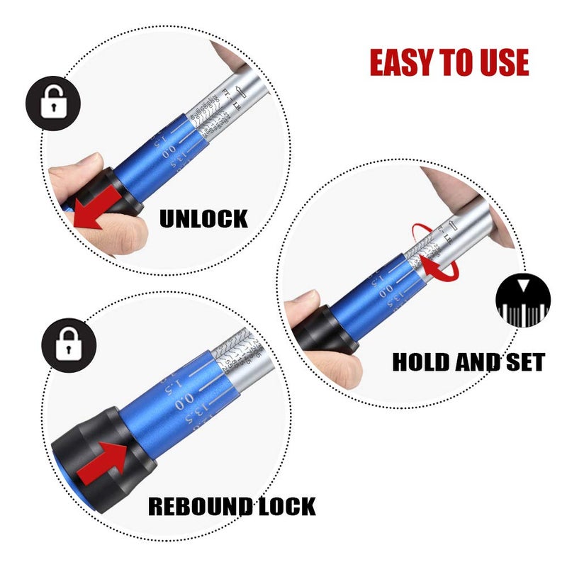 BULLTOOLS 1/2-inch Drive Click Torque Wrench Set Dual-Direction Adjustable 90-tooth Torque Wrench with Buckleï¼ˆ25-250ft.lb / 33.75-337.5Nmï¼‰ - Image 5